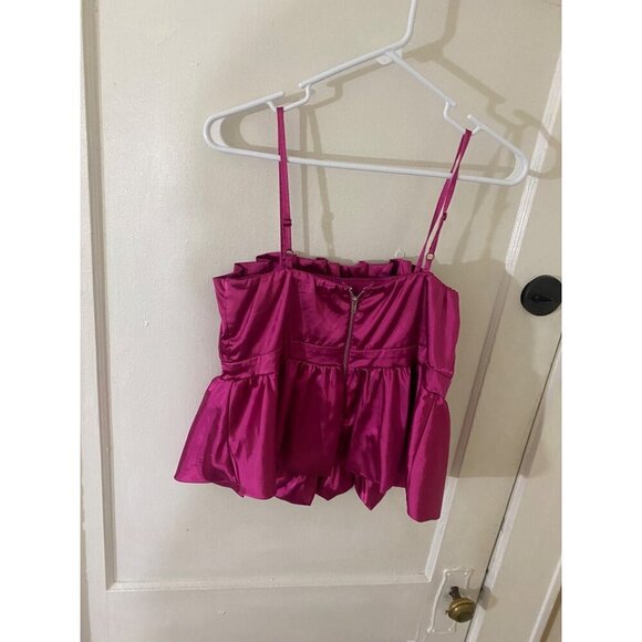 Thirty Thirty Juniors Womens Pink Crop Tank Top - Large - Picture 3 of 12